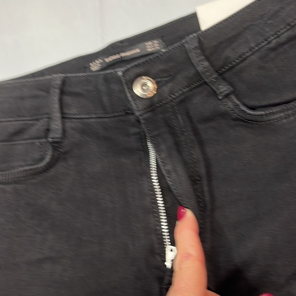 Zara TRF BLACK high waist skinny jeans new FAUX leather sides cotton elastane 6 - Picture 9 of 16